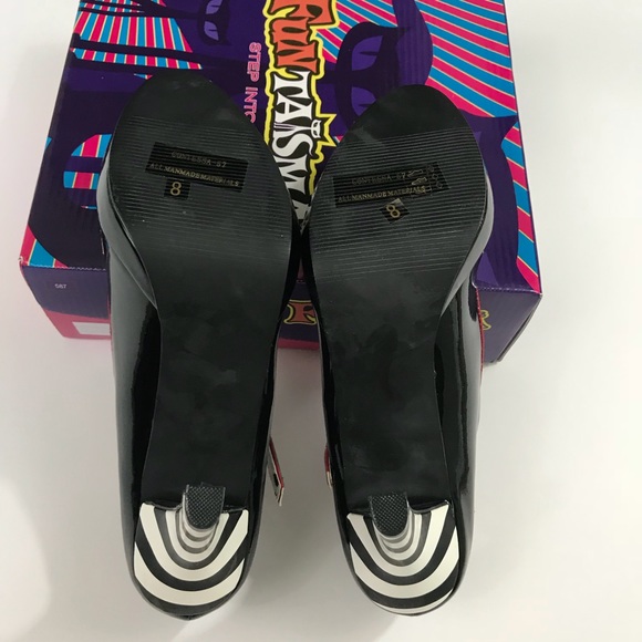 Funtasma Black Mary Jane Playing Card Heels Size 8 - Picture 2 of 8